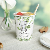 Cute Panda Bear Cub Bamboo Greenery Baby Shower