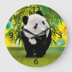 Cute Panda Bear Cub Kawaii Animal Lover Gift Large Clock