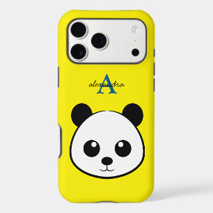 Cute Panda Bear Custom Monogram iPhone Case 