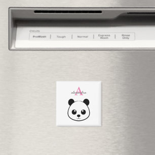 Cute panda bear custom Monogram  Magnet