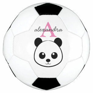 Cute Panda Bear Custom Monogram – Personalised Football
