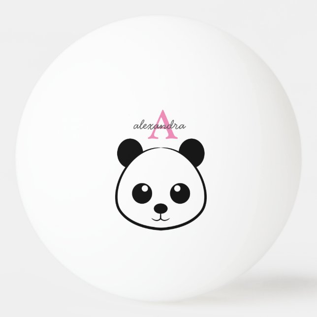Cute panda bear custom Monogram  Ping Pong Ball (Front)