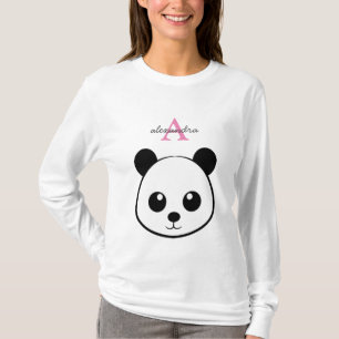 Cute panda bear custom Monogram T-Shirt