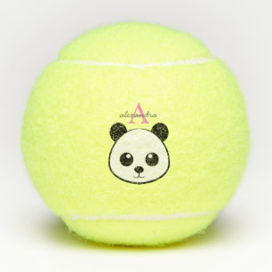 Cute panda bear custom Monogram  Tennis Balls