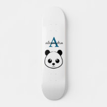 Cute Panda Bear Custom Monogram White Background