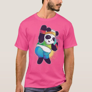 Cute Panda Bear Dabbing Dancing Aerobics Dance Fun T-Shirt