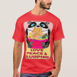 CUTE PANDA BEAR EATING OTAKU JAPANESE NOODLES BOWL T-Shirt