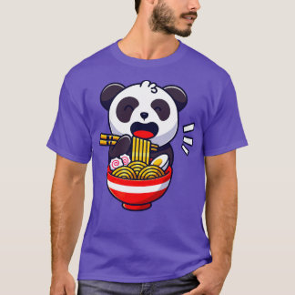 Cute Panda Bear Eats Ramen Noodle Soup T-Shirt