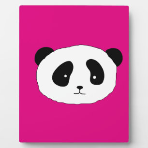 Cute Panda Bear faces Modern Fun by LeahG Plaque