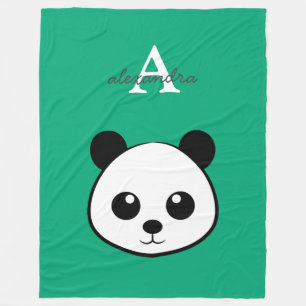 Cute Panda Bear Fleece Blanket Personalized