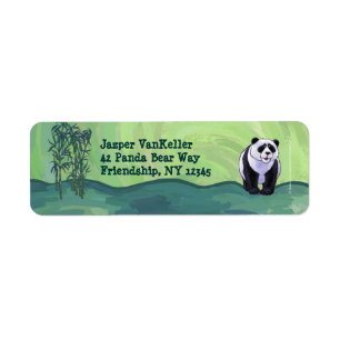 Cute Panda Bear Front Return Address Label