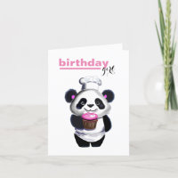 Cute Panda Bear Girl's Birthday 
