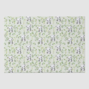 Cute Panda Bear Green Bamboo Greenery Decoupage Tissue Paper