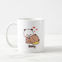Cute Panda bear heart | Personalised Add Your Name