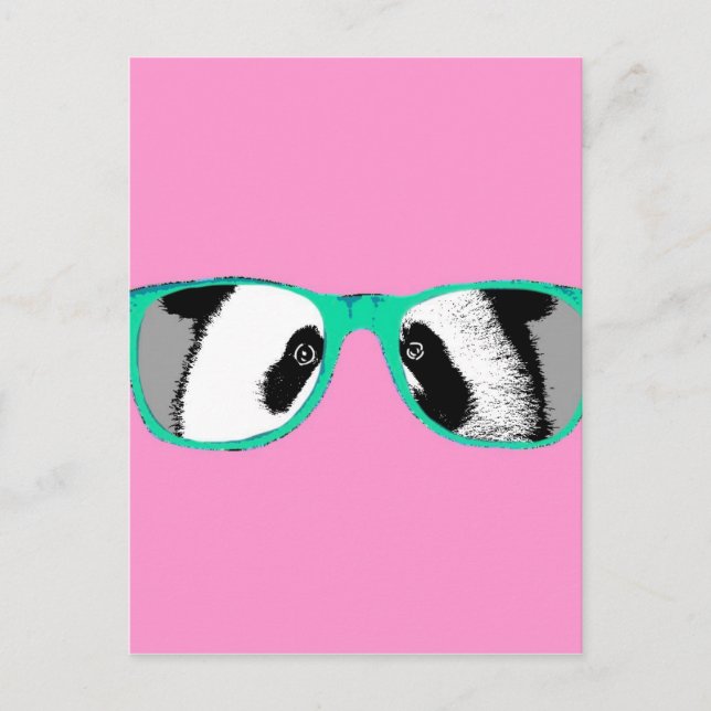 Cute Panda Bear in Glasses Funny Trendy by LeahG Postcard (Front)