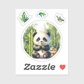 Cute Panda Bear in the Bamboo Forest