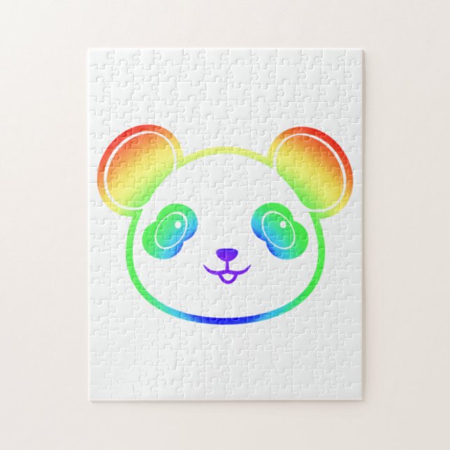 Cute Panda Bear In The Colours Of The Rainbow Jigsaw Puzzle (Vertical)