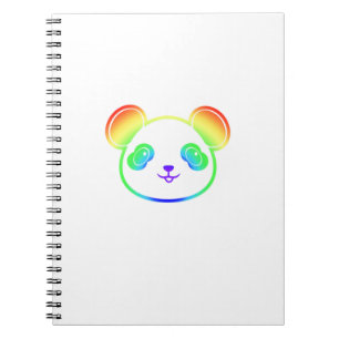 Cute Panda Bear In The Colours Of The Rainbow Notebook