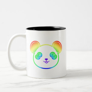 Cute Panda Bear In The Colours Of The Rainbow Two-Tone Coffee Mug