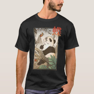Cute Panda Bear Japanese Butterfly Japan Nature An T-Shirt