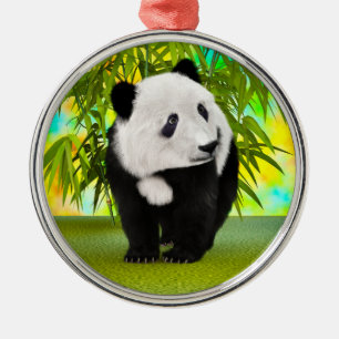 Cute Panda Bear Kawaii Animal Lover Perfect Gift Metal Tree Decoration