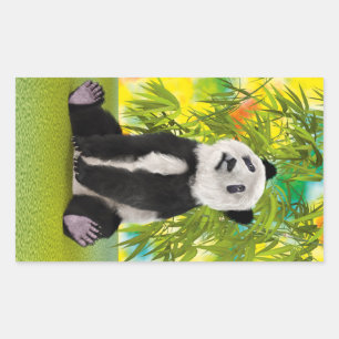 Cute Panda Bear Kawaii Animal Lover Perfect Gift Rectangular Sticker