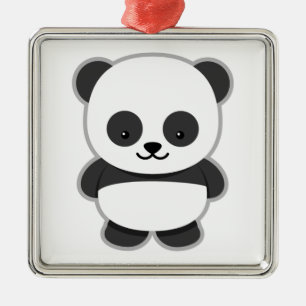 Cute Panda Bear Metal Tree Decoration
