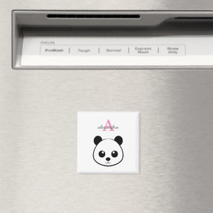 Cute Panda Bear Monogram Magnet – Personalised 