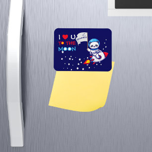 Cute Panda Bear On Rocket Ship Kids Personalised Magnet