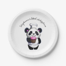 Cute Panda Bear Paper Plate