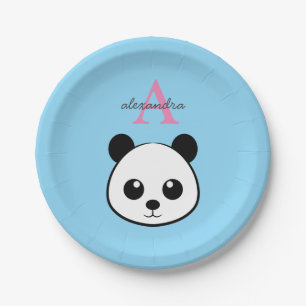 Cute Panda Bear Paper Plates – Personalized