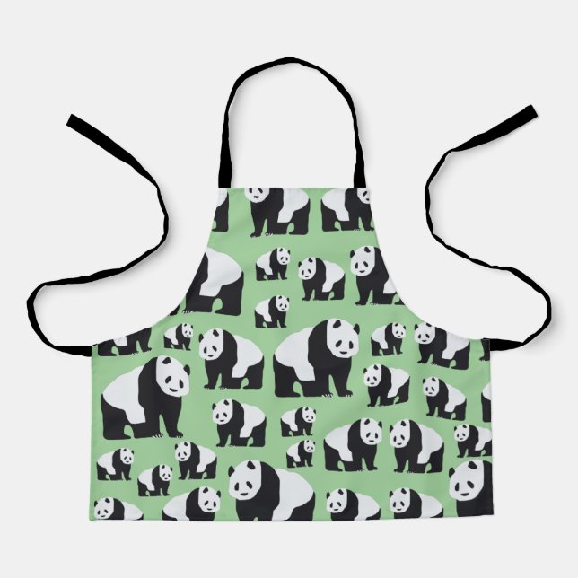 Cute Panda Bear Pattern Apron (Front)