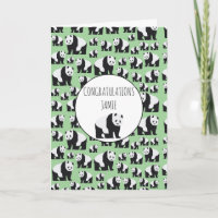 Cute Panda Bear Pattern Congratulations