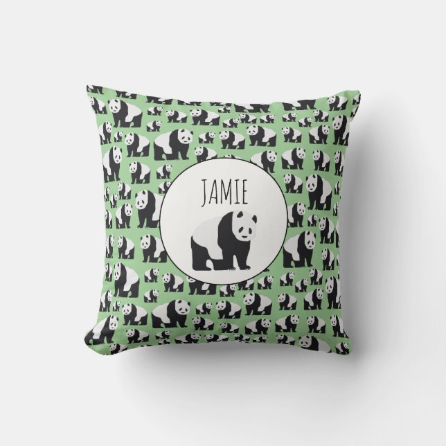 Cute Panda Bear Pattern Cushion (Front)