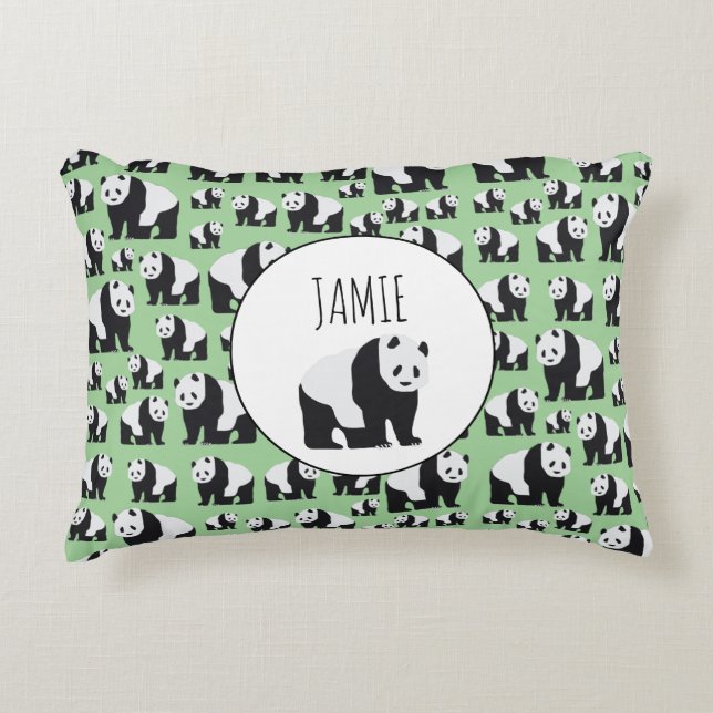 Cute Panda Bear Pattern Decorative Cushion (Front)