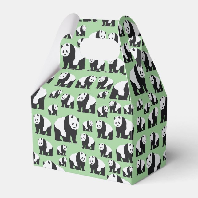 Cute Panda Bear Pattern Favour Box (Front Side)