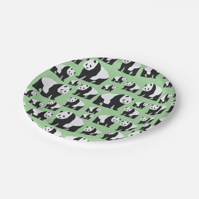 Cute Panda Bear Pattern Paper Plate (Angled)