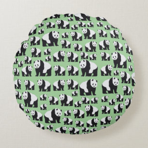 Cute Panda Bear Pattern Round Cushion