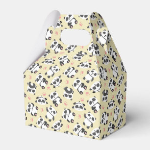 Cute panda bear paw cream background favour box