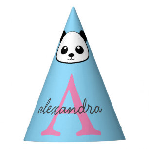 Cute Panda Bear – Personalized Monogram Party Hat