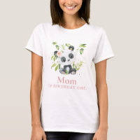 Cute Panda Bear Pink Floral Mum of Birthday Girl