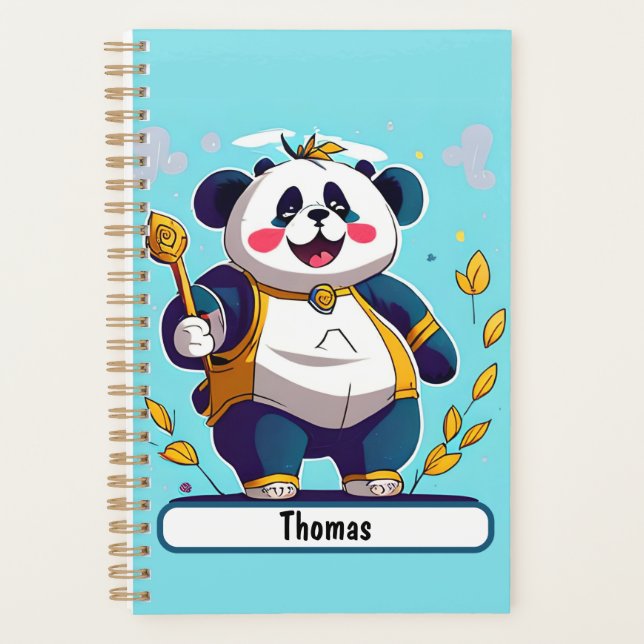 Cute Panda Bear Planner With Customisable Nametag (Front)
