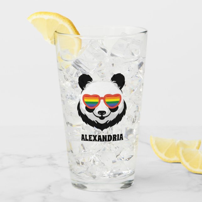 Cute Panda Bear | Rainbow | LGBTQ Glass (Front Ice)