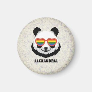 Cute Panda Bear   Rainbow   LGBTQ Magnet