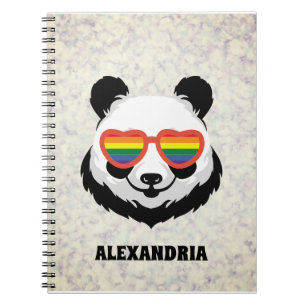 Cute Panda Bear Rainbow LGBTQ Notebook