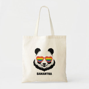 Cute Panda Bear Rainbow LGBTQ Tote Bag