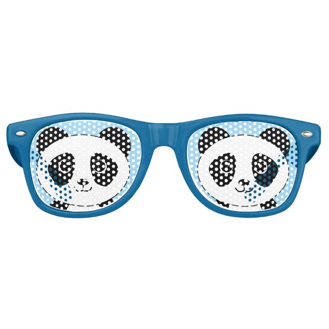 Cute Panda Bear Retro Sunglasses (Front)