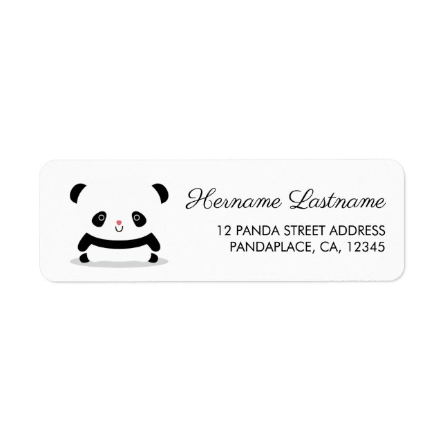 Cute Panda Bear Return Address Labels (Front)