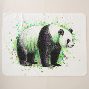 Cute Panda Bear Sherpa Blanket