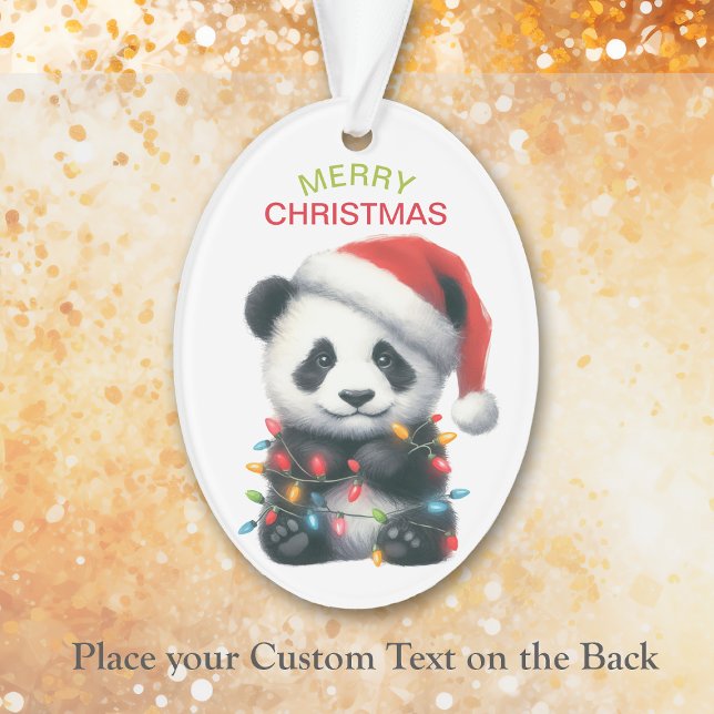 Cute Panda Bear String Lights Kids Christmas Ornament (Creator Uploaded)